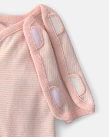 Baby Girl Striped 100% Cotton Sleeper - Pink, 