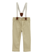 Baby Boy Twill Suspender Pants, image 1 of 4 slides