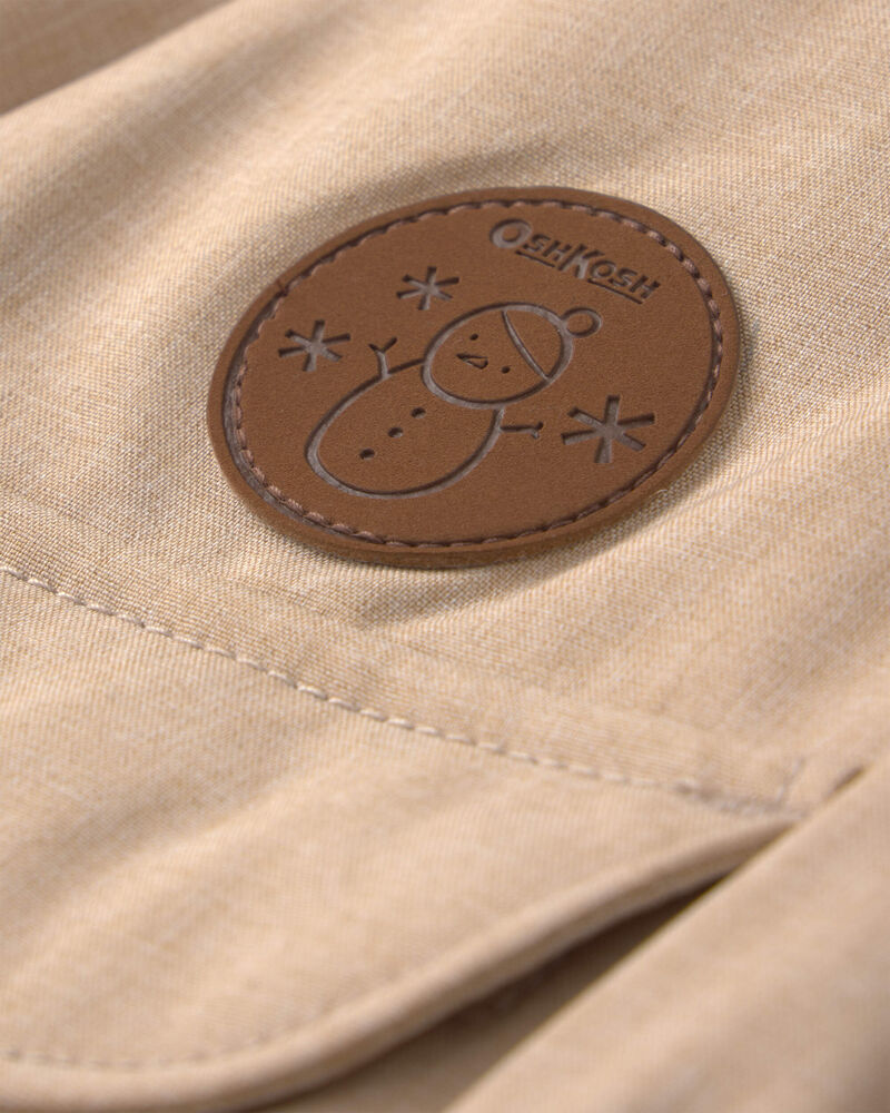 Baby Boy Solid 1 Piece Snowsuit-  Beige , image 3 of 5 slides