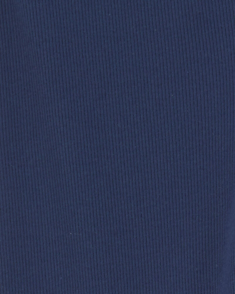 Girls Pull-On Stretch Rib Leggings - Navy Blue, image 3 of 4 slides