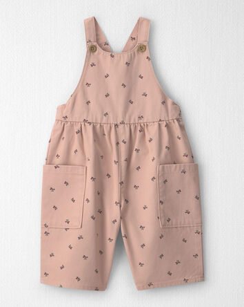 Baby Girl Organic Cotton Twill Wide-Leg Overalls, 
