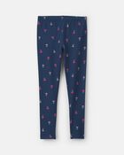 Filles - Legging extensible &agrave; motif floral - Bleu marine, image 1 sur 3 diapositives