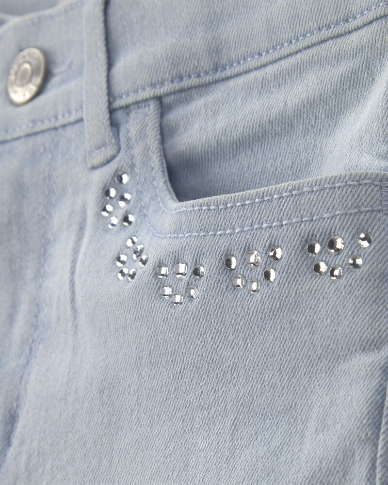 Girls Denim Wide-Leg Jeans - Light Wash, image 3 of 5 slides