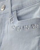 Girls Denim Wide-Leg Jeans - Light Wash, image 3 of 5 slides