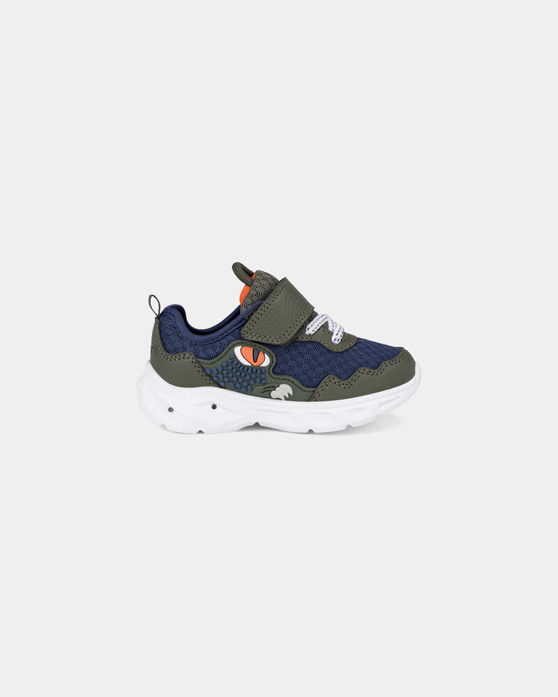 Tout-petit gar&ccedil;on - Chaussures de sport lumineuses &agrave; motif dinosaure &ndash; Vert/Bleu, image 2 sur 6 diapositives