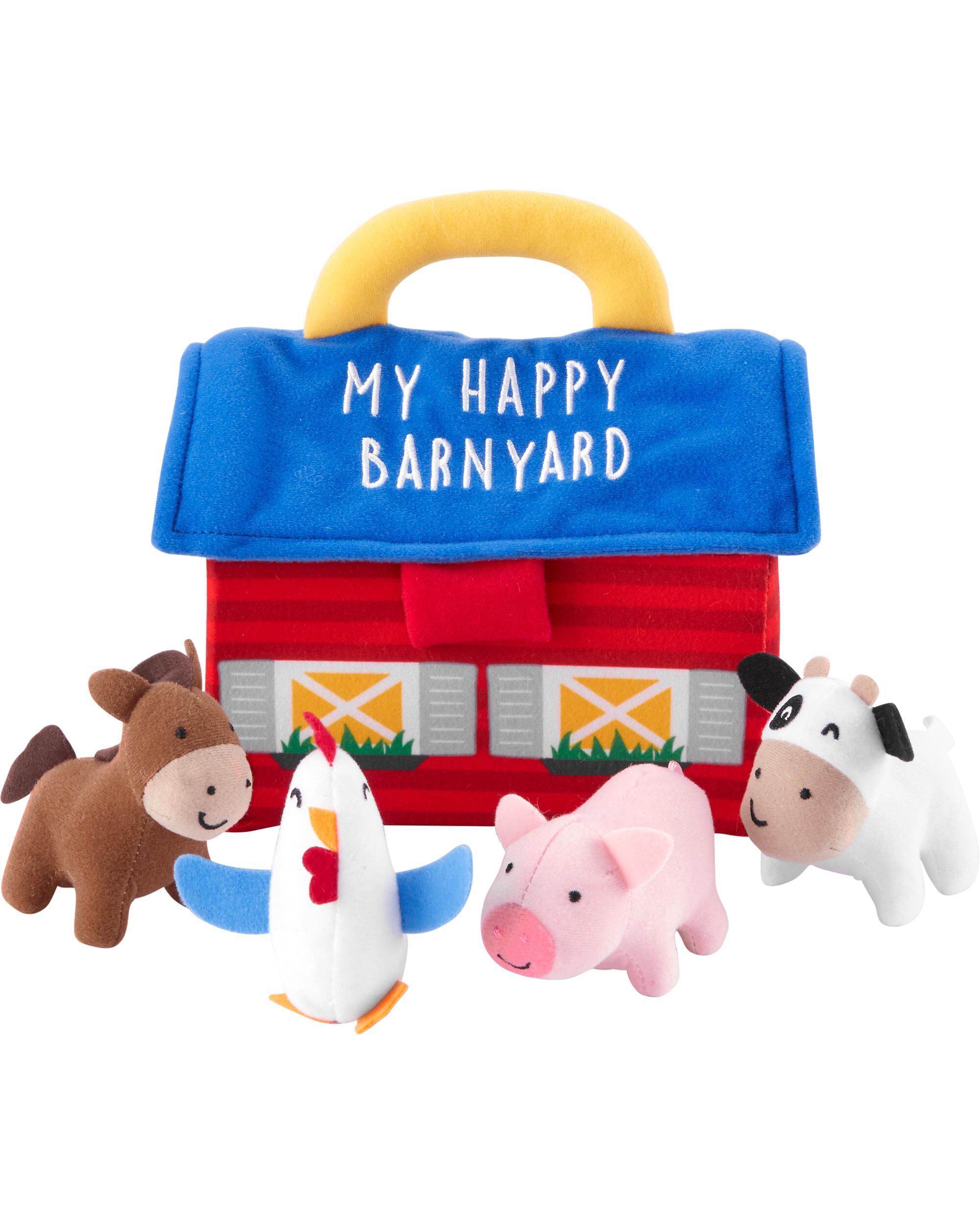 plush barn with animals