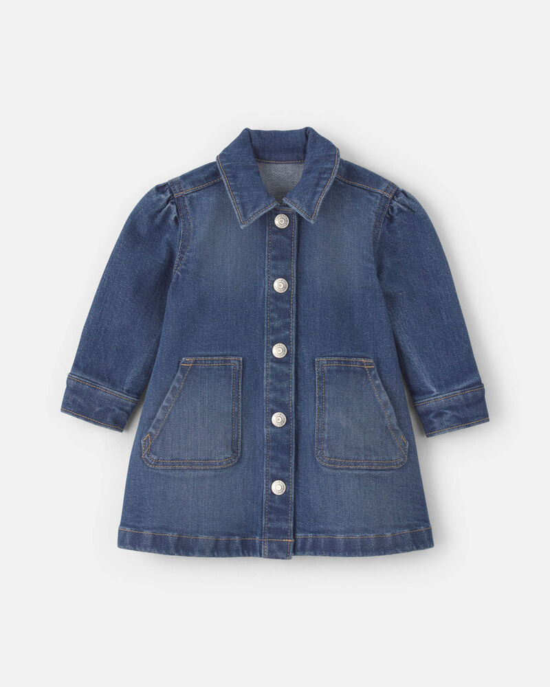 B&eacute;b&eacute; fille - Robe en denim &agrave; manches longues &ndash; D&eacute;lav&eacute; fonc&eacute;, image 1 sur 4 diapositives
