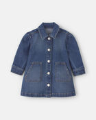 B&eacute;b&eacute; fille - Robe en denim &agrave; manches longues &ndash; D&eacute;lav&eacute; fonc&eacute;, image 1 sur 4 diapositives