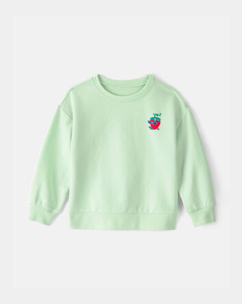Toddler Girl Strawberry French Terry Pullover Sweatshirt - Green, 