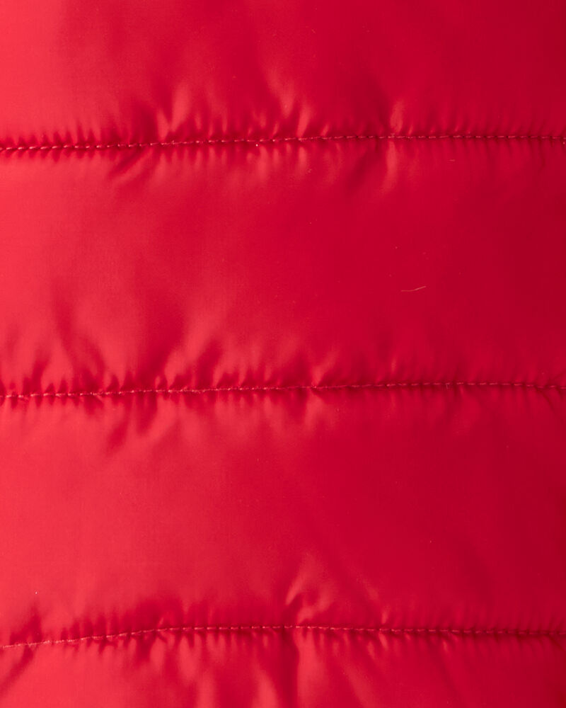 Baby Boy Midweight Packable Puffer - Red, image 4 of 4 slides