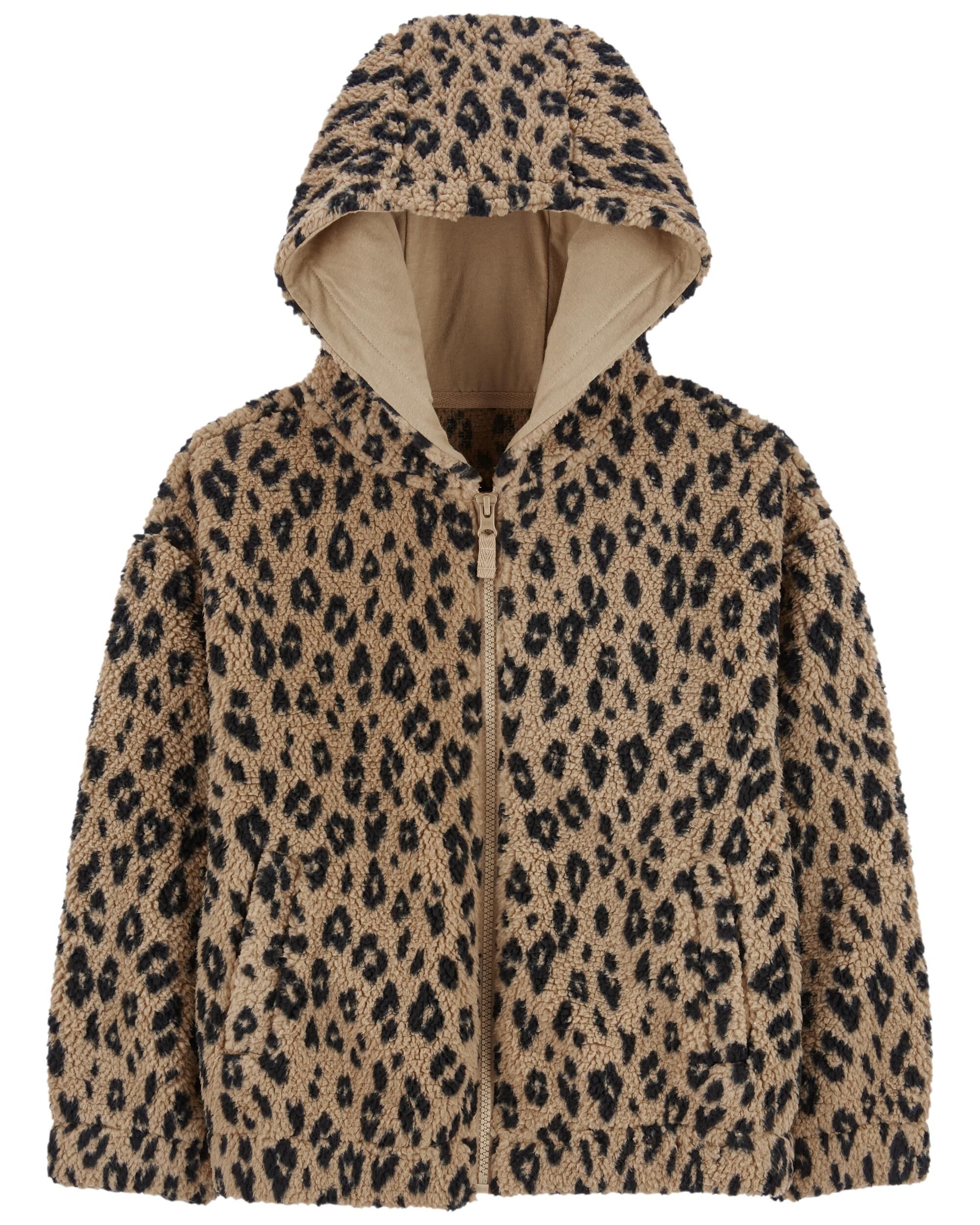 Pink leopard sherpa hoodie outlet