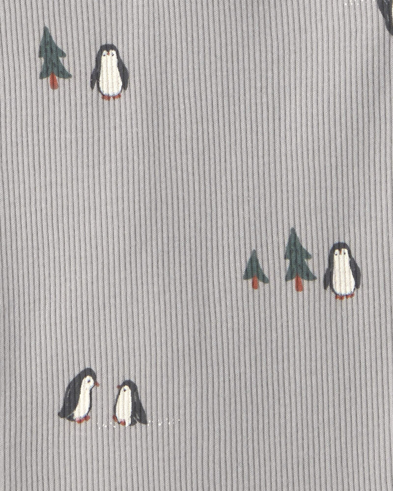 Baby Boy 3-Pack Penguin Long-Sleeve Multipack Bodysuits - Grey, image 2 of 5 slides