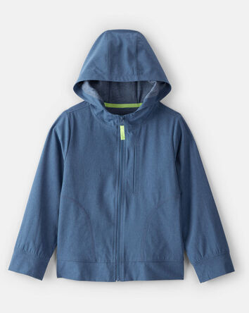 Boys Active Hooded Zip-Up Jacket - Blue, 
