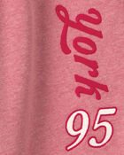 Girls 'New York' French Terry Joggers - Pink/Red, image 5 of 6 slides