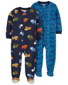 2-Pack Zip-Up Fleece Pyjamas , image 1 of 9 slides