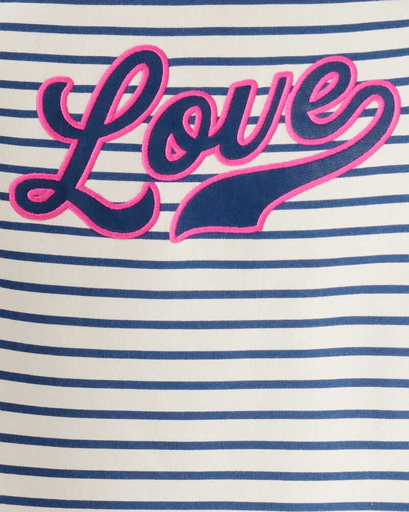 Kid 2-Piece "Love" Striped Top & Flared Pant Set, image 3 of 5 slides