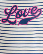 Kid 2-Piece "Love" Striped Top & Flared Pant Set, image 3 of 5 slides