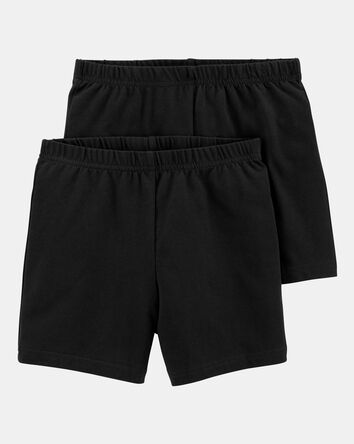 Girls 2-Pack Bike Shorts - Black, 