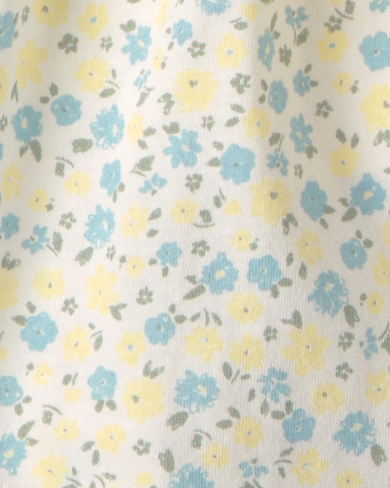 Girls 2-Piece Floral French Terry Top & Skirt Set - Yellow, image 4 of 6 slides