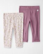 Baby Girl 2-Pack Organic Cotton Rib Leggings, image 1 of 6 slides