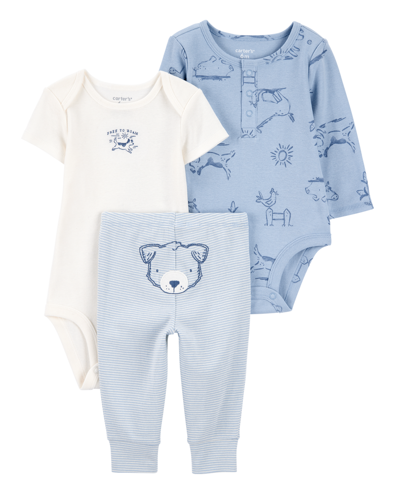 Baby Boy 3-Piece Bear Little Character Set, image 1 of 5 slides