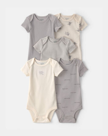 Baby 5-Pack Elephant Multipack Bodysuits, 