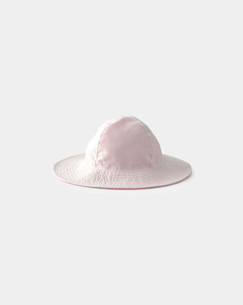 B&eacute;b&eacute; fille - Chapeau de soleil r&eacute;versible - Rose/Blanc, 