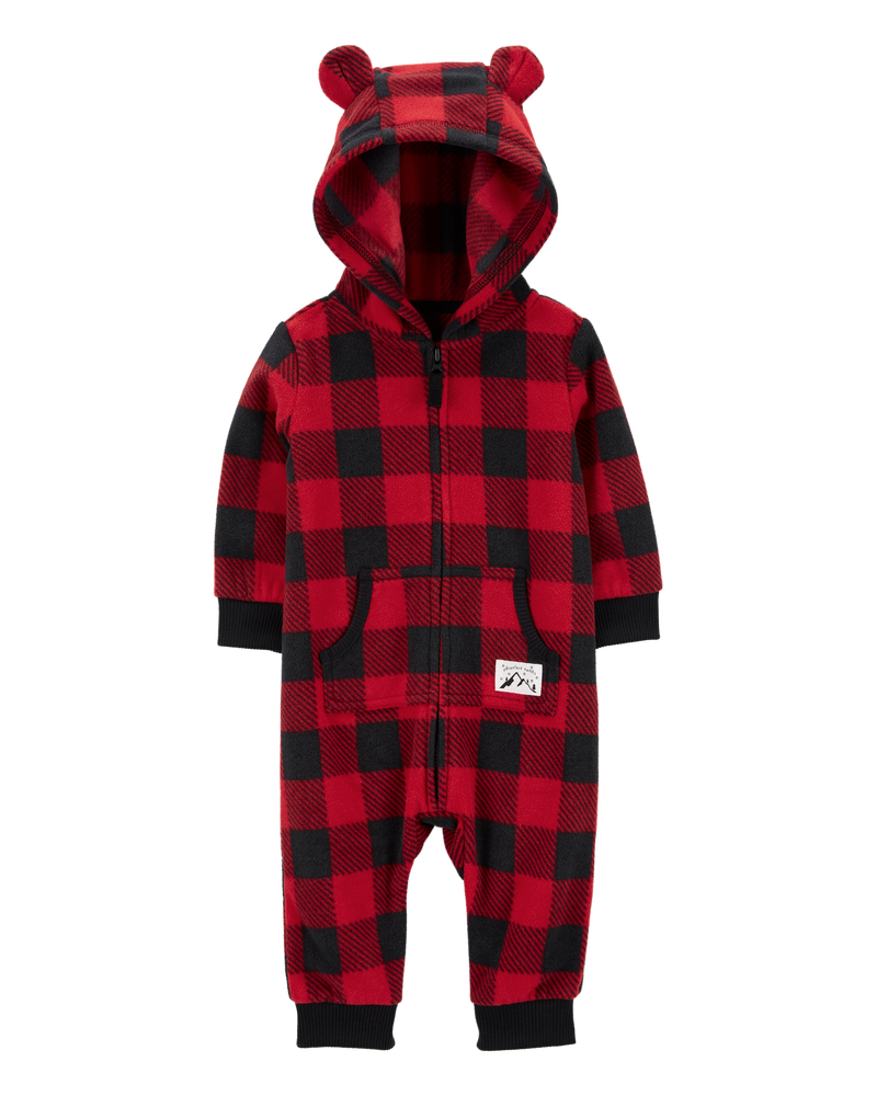 Baby 1-Piece Buffalo Check Jumpsuit, image 1 of 3 slides