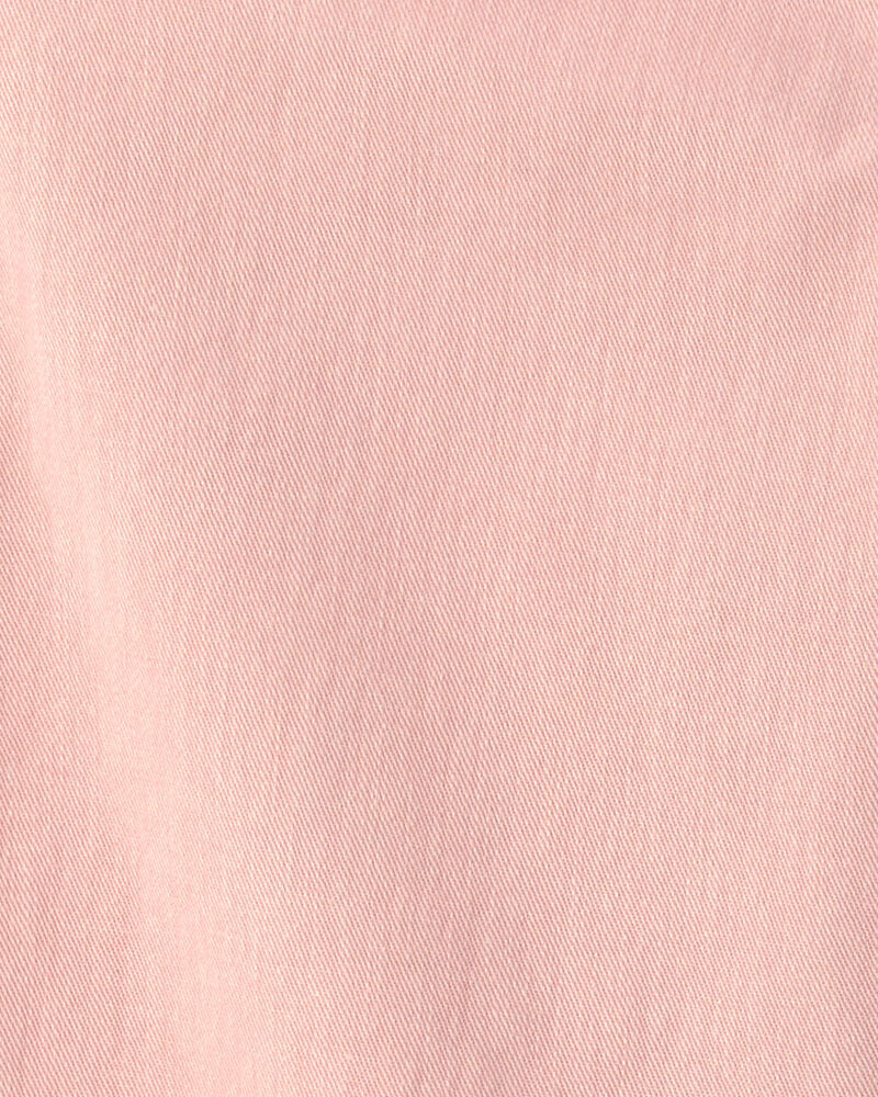 Girls Twill Relaxed Straight-Leg Pants - Pink, image 3 of 4 slides