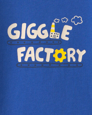 Baby Boy 'Giggle Factory' Long-Sleeve Graphic Bodysuit - Blue, 