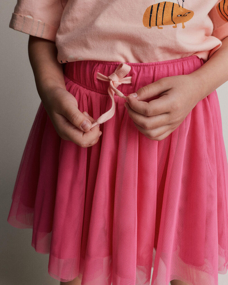 Toddler Girl Avenue Twirl&trade; Mini Skirt with Tulle - Hot Pink, image 3 of 5 slides