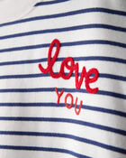 Girls French Terry Long-Sleeve Top - Navy/White, image 2 of 4 slides