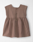 Baby Girl Organic Cotton Gauze Crochet Dress, image 2 of 6 slides