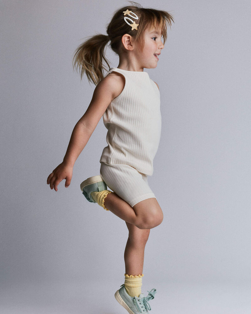 Toddler Girl Brooklyn Bike Shorts - Cream, image 4 of 10 slides
