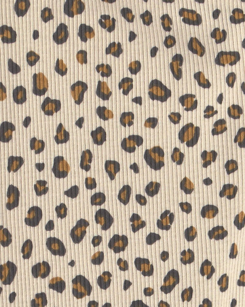 Toddler Girl 2-Piece Leopard Fleece Long-Sleeve Top & Pant Set - Brown/Cream, image 4 of 5 slides