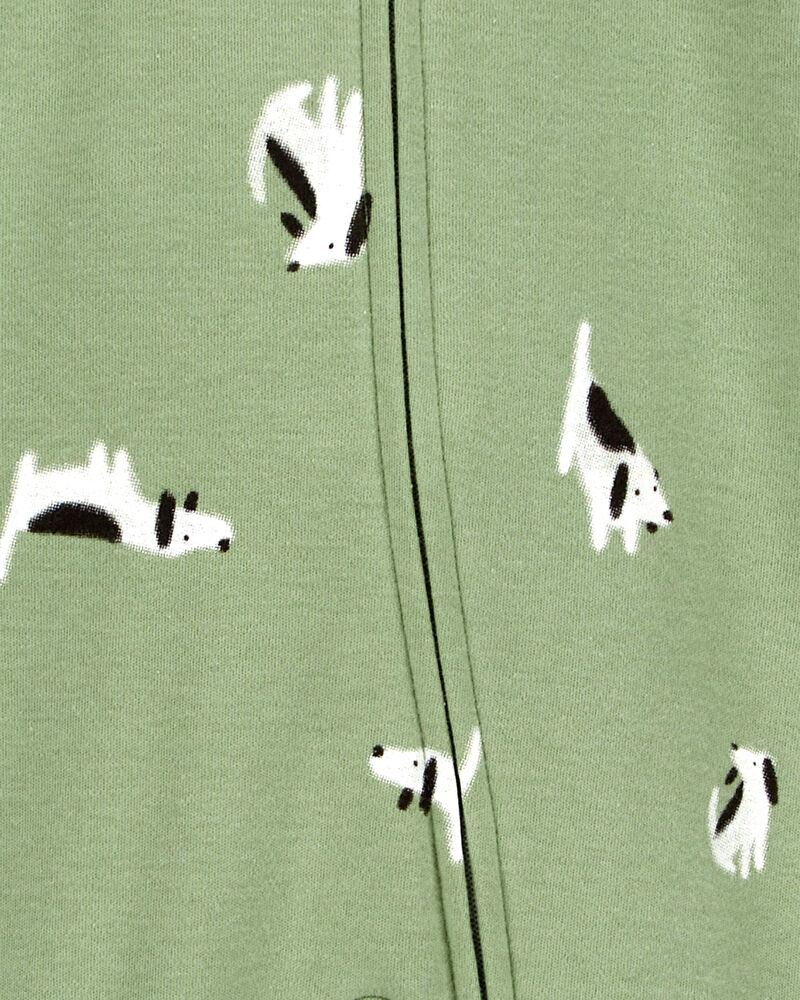 Baby Dog 2-Way Zip Cotton Sleeper Pyjamas, image 2 of 4 slides