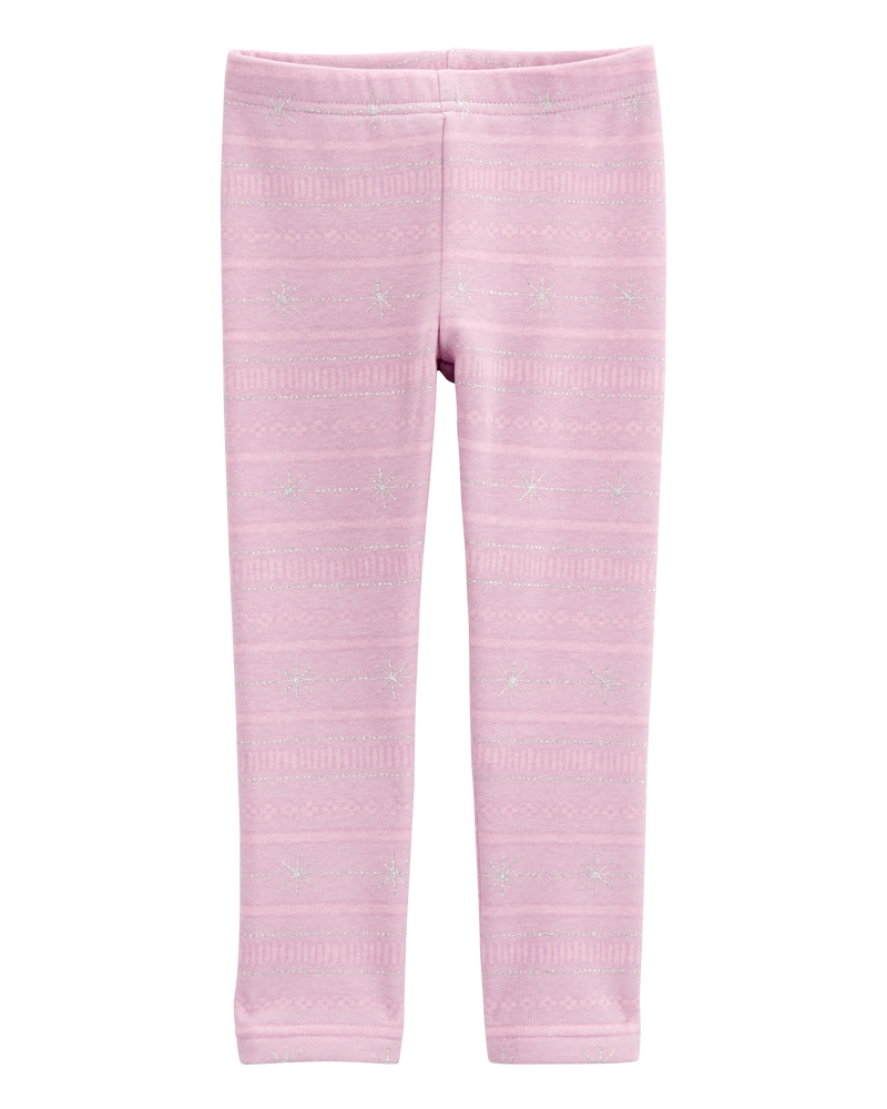Pink Baby Glitter Snowflake Cozy Fleece Leggings Carter s Oshkosh Canada