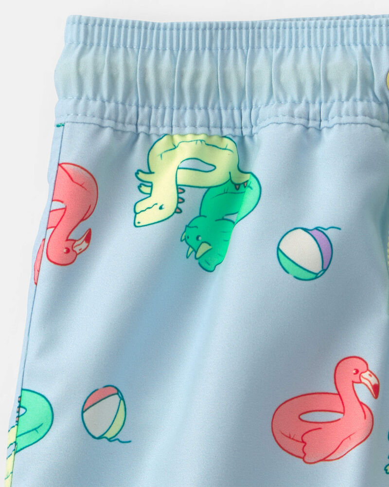 Toddler Boy 2-Piece Dinosaur Rashguard Swimsuit Set - Green, image 5 of 6 slides