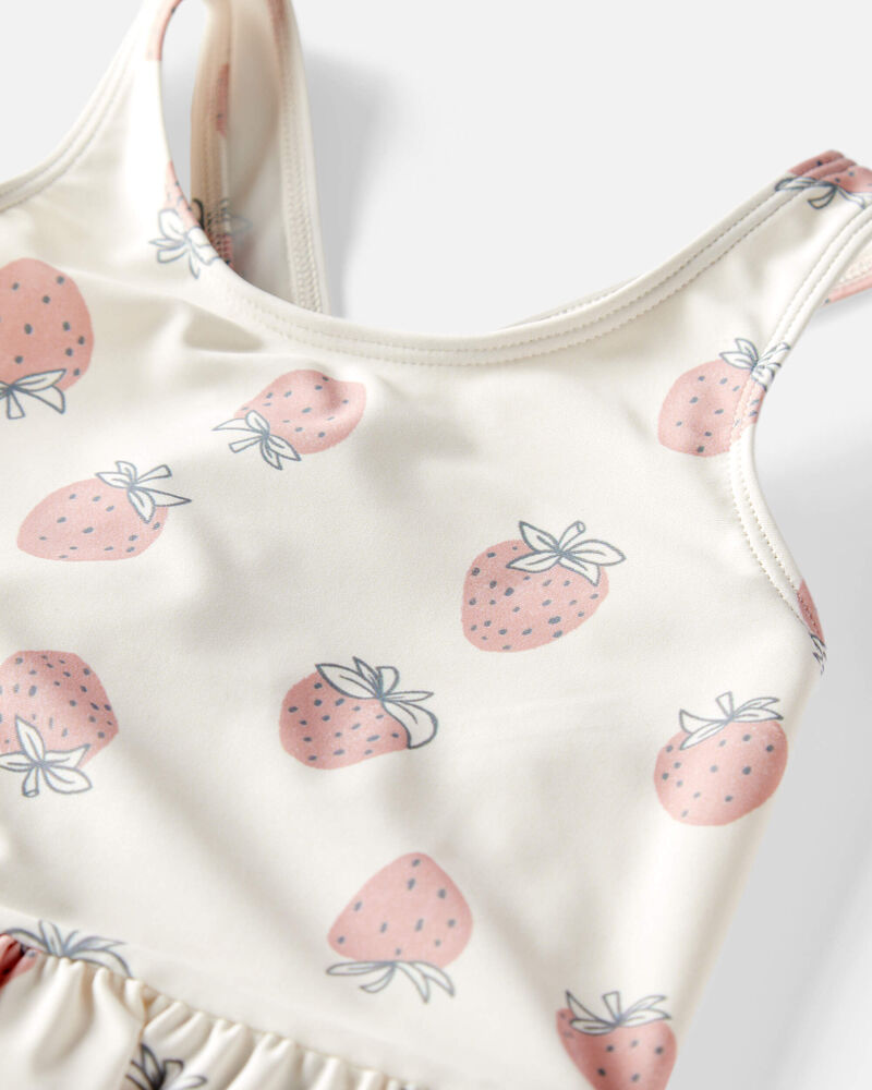 Toddler Recycled Strawberry-Print Swimsuit, image 3 of 4 slides