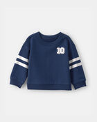Baby Boy Varsity French Terry Pullover Sweatshirt - Blue, image 1 of 4 slides