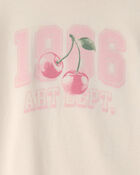 Girls Cherry Graphic Tee - Cream, image 2 of 3 slides