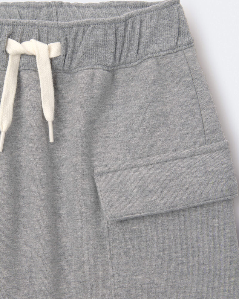 Toddler Boy French Terry Cargo Short with Pockets - Grey, image 5 of 7 slides