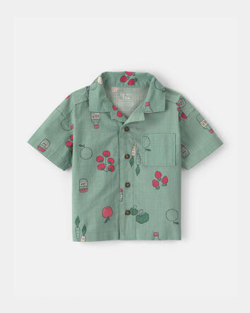 Baby Boy Veggies Fruit Short-Sleeve Button-Down Shirt - Green, 