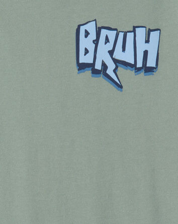 Boys 'Bruh' Graphic Tee - Green, 