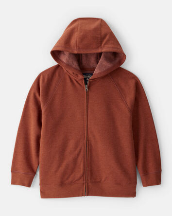 Boys Zip-Up Hoodie - Brown, 