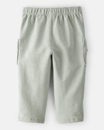 Baby Girl Bow Pocket French Terry Pants - Green, 