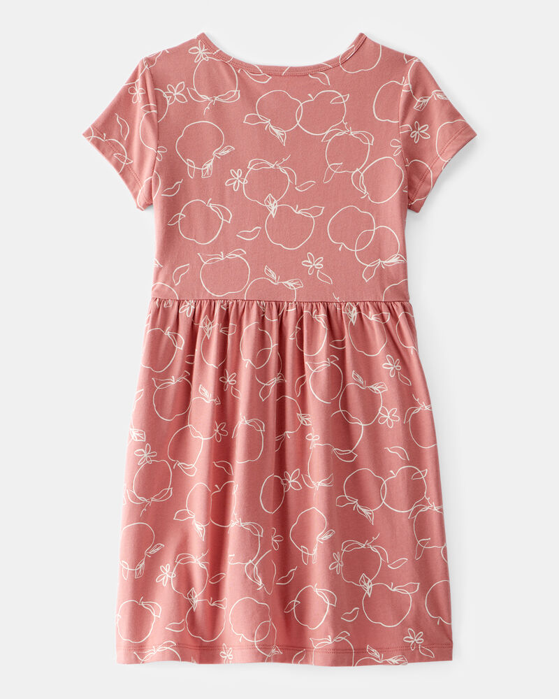 Girls Apple Print Dress, image 2 of 4 slides