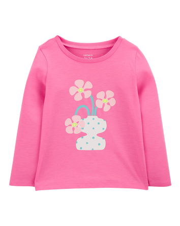 Enfant T-shirt en coton mélangé à fleurs, 