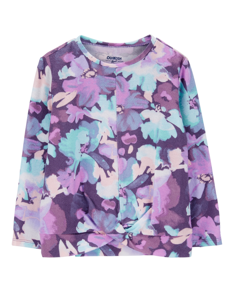 Baby Floral Jersey Long-Sleeve Top - Purple, image 1 of 3 slides
