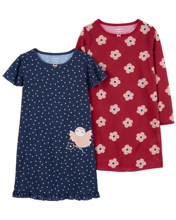 Girls 2-Pack Nightgowns, 
